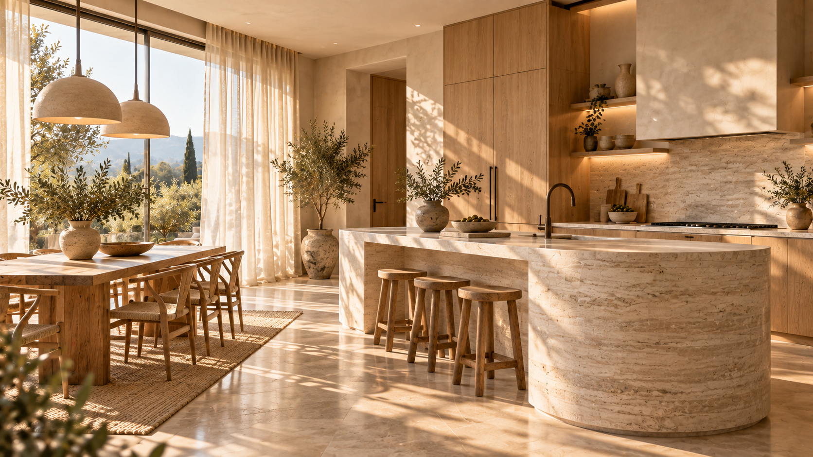 A tactile heart of the home, shaped around daily life.
